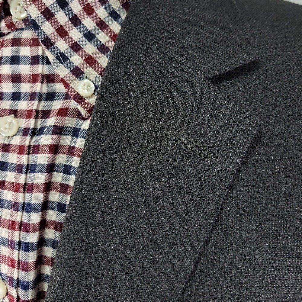 Croft Barrow Men's Sport Coat Blazer‎ Two Button Charcoal Gray Poly Blend 42R - Picture 8 of 13